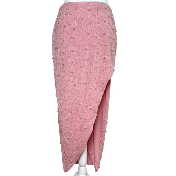 OH POLLY La Desirade Bordeaux Maxi Skirt in Rose prom formal special occasion 6 - Picture 4 of 17